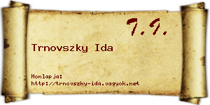 Trnovszky Ida névjegykártya